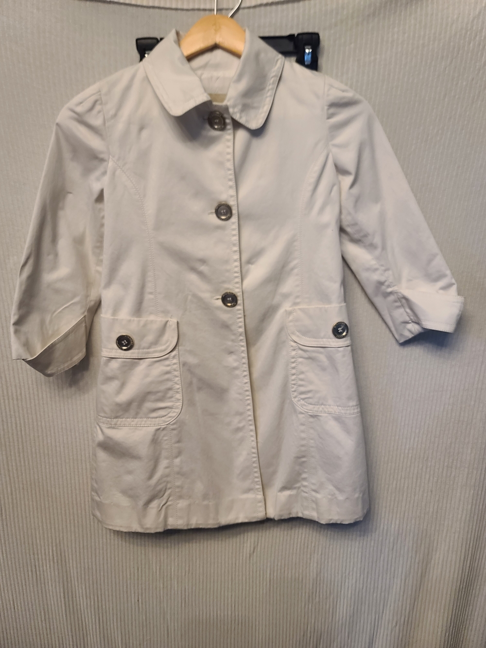 Burberry Kids Cream Single-Breasted Mid-Length Trench Coat